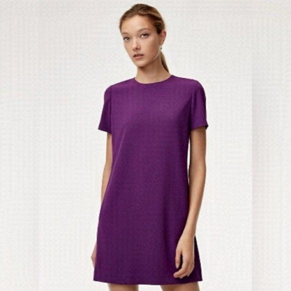 ARITZIA BABATON Patricio purple mid-length short sleeved dress (US size 6) - Picture 1 of 5